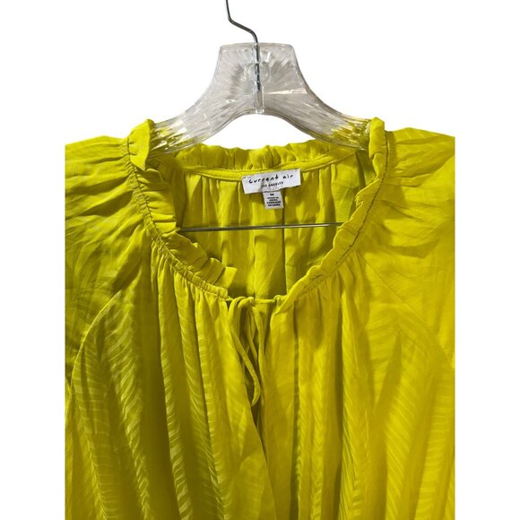 Current Air Los Angeles Yellow Ruffle Hem Blouse Size‎ M - Picture 5 of 12